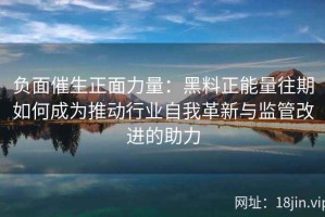 负面催生正面力量：黑料正能量往期如何成为推动行业自我革新与监管改进的助力