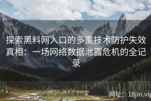 探索黑料网入口的多重技术防护失效真相：一场网络数据泄露危机的全记录