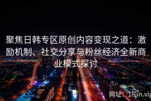 聚焦日韩专区原创内容变现之道：激励机制、社交分享与粉丝经济全新商业模式探讨