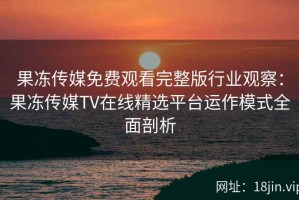 果冻传媒免费观看完整版行业观察：果冻传媒TV在线精选平台运作模式全面剖析