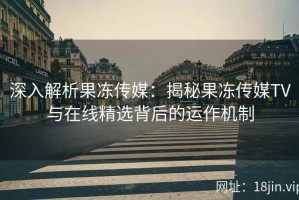 深入解析果冻传媒：揭秘果冻传媒TV与在线精选背后的运作机制