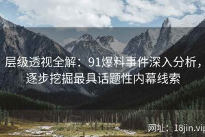 层级透视全解：91爆料事件深入分析，逐步挖掘最具话题性内幕线索